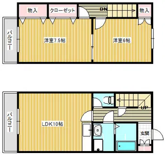 エコ倶楽部蒲生Ⅱ【3号室】の間取り