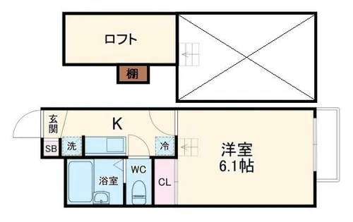 スクエア豊中【101号室】の間取り