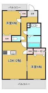 ウィスタリア大川【1階】の間取り