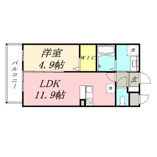 ヒューセック壱番館【0202号室】の間取り