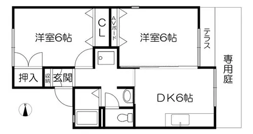 カーサ梅ノ木【101号室】の間取り
