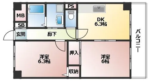 ヴィエール緑翠苑【505号室】の間取り