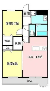 エスポワールミマツ【201号室】の間取り