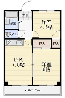 衣笠マンション【202号室】の間取り