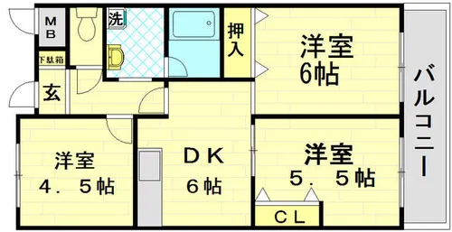 コープジャペン【3階】の間取り