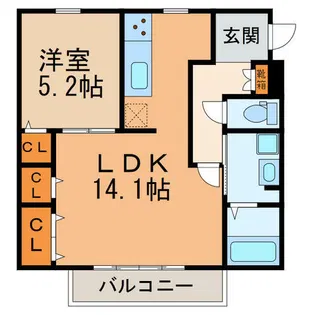 エトワール 北棟【102号室】の間取り