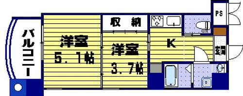 フルール・ド・パリス【503号室】の間取り