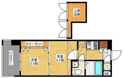 №60 天神V-TOWER Bタイプ【11階】の間取り