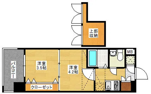 №60-6 天神V-TOWER Cタイプ【1110号室】の間取り