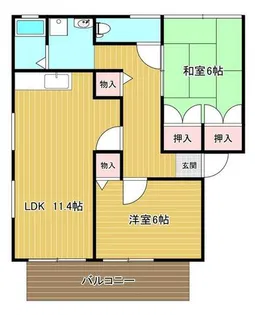 秋桜ハイツ【101号室】の間取り