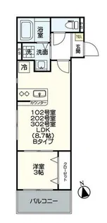 アルバーノ諸岡【202号室】の間取り