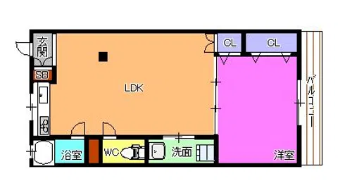 広畑ハイツ【2階】の間取り