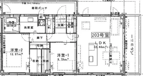 ハビテ足立【0203号室】の間取り