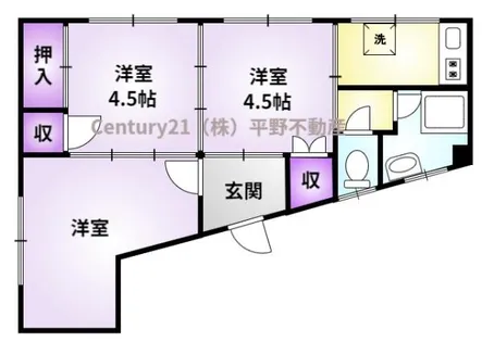 黒岩ビル3階【3階】の間取り