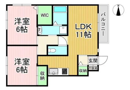 エクセレント天神【102号室】の間取り