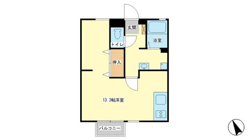 ラルジュ八代【202号室】の間取り