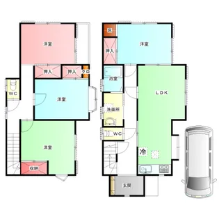 千葉県八街市朝日57-42【一戸建】の間取り
