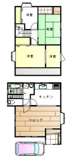 千葉県八街市朝日76-10【一戸建】の間取り