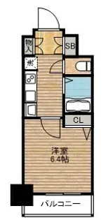 エステムプラザ神戸水木通グランクロス【404号室】の間取り