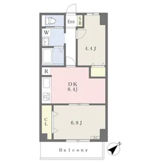 オーク松本通【201号室】の間取り