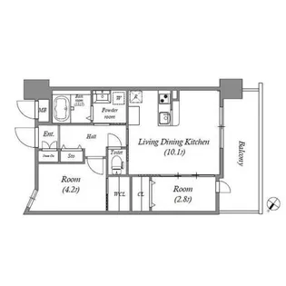 GENOVIA神戸新開地駅前【302号室】の間取り