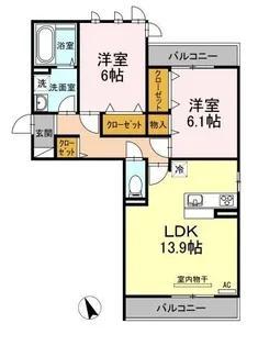 エザンス曙【201号室】の間取り