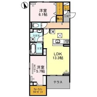 グランコート幸【101号室】の間取り