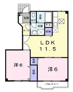 グランブルーA【102号室】の間取り