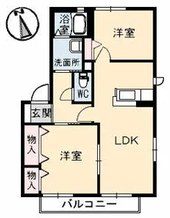 サニーコート B棟【201号室】の間取り