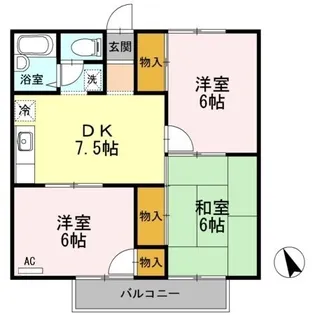 リビエールアン B棟【201号室】の間取り