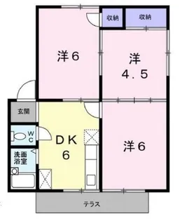 シティハイツ沖川B【101号室】の間取り