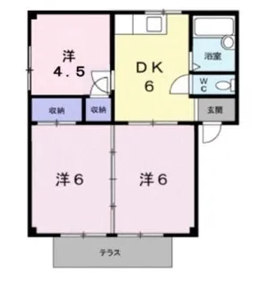 シティハイツ山田C【201号室】の間取り