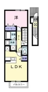 しゃるむ竹の葉【202号室】の間取り