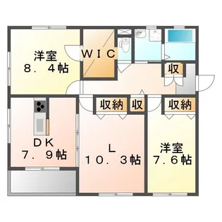 夢番地燦番館【201号室】の間取り