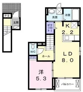 ノースカントリーB【201号室】の間取り