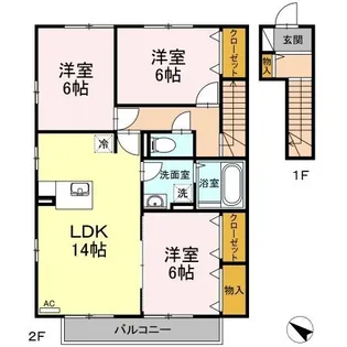 グランディオーソ 2ND【202号室】の間取り