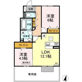 アイメゾン【102号室】の間取り