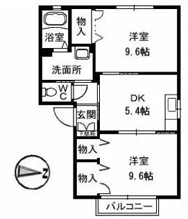 メゾンパークス 壱番館【202号室】の間取り