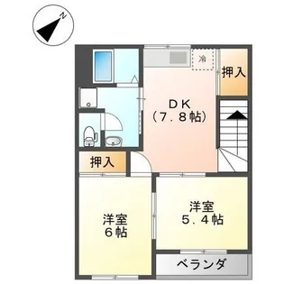 サンハイツ山ノ手【202号室】の間取り