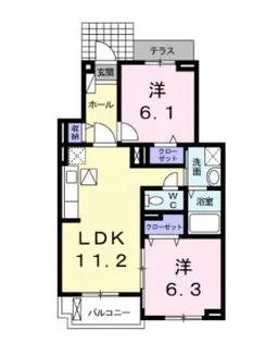 フリーディア【102号室】の間取り
