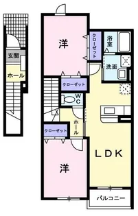 ヴァンエコールB【202号室】の間取り