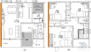 広島県福山市多治米町5-6-1【テラスハウス】の間取り