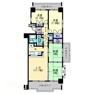 サンシティ尾道【301号室】の間取り