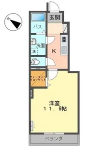 フルール ド ヴィオレット【102号室】の間取り