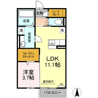 アジャート手城【107号室】の間取り