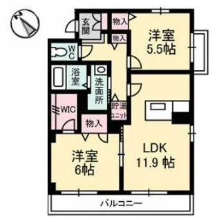 グランベレオ川口【0103号室】の間取り