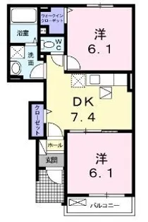 サンヒルズM Ⅰ【102号室】の間取り