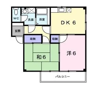 エルディムCoCo2【202号室】の間取り