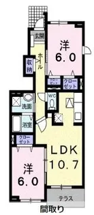 サンリット スクエアD【101号室】の間取り