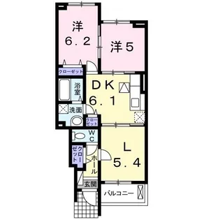 リバーサイドヒルズA【103号室】の間取り